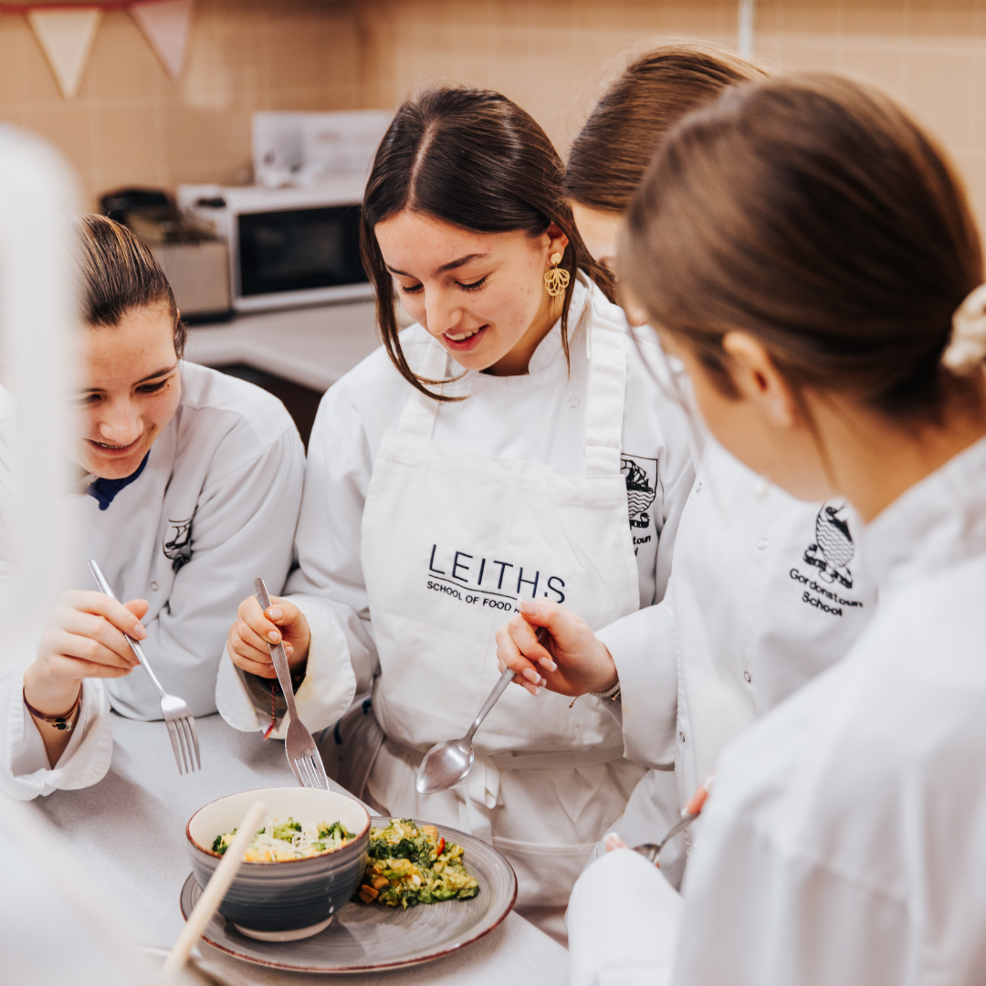 Gordonstoun students in their Leiths cookery class